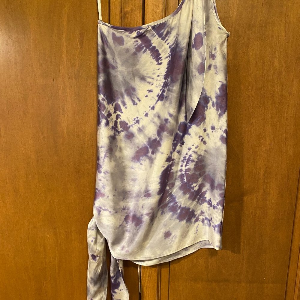 Alexis One Shoulder Tie Silk Mini Dress